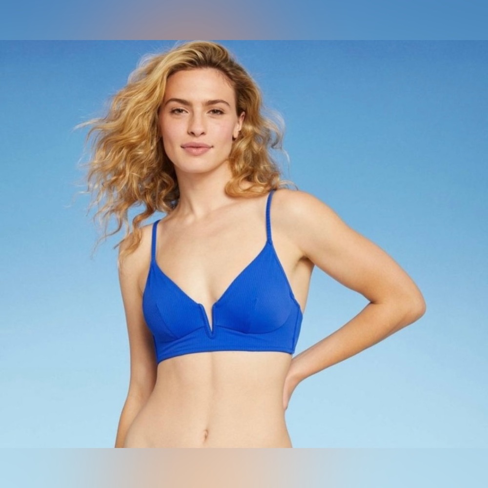 Shade & Shore Swim Ribbed V-Wire Bikini Top